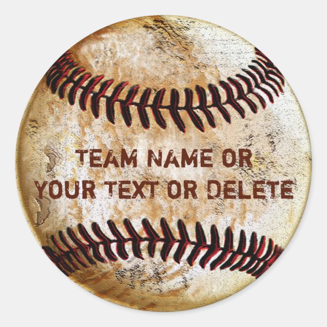 Personalisierte Baseball-Sticker mit IHREM TEXT Runder Aufkleber (Vorderseite)