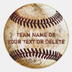 Personalisierte Baseball-Sticker mit IHREM TEXT Runder Aufkleber