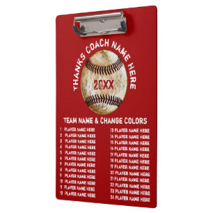 Personalisierte Baseball-Trainer-Geschenke in Ihre Klemmbrett
