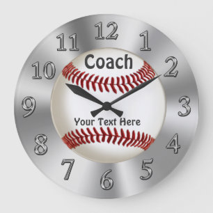Personalisierte Baseball-Uhr für Trainer Große Wanduhr
