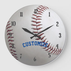 Personalisierte Baseball-Wall-Uhr Große Wanduhr