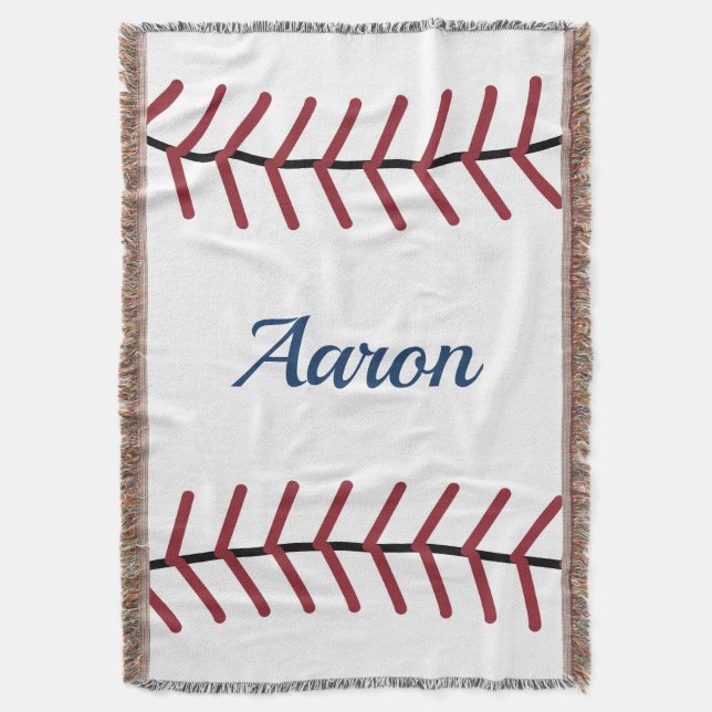 Personalisierte Baseball-Wurfdecke Decke (Vorderseite Vertikal)