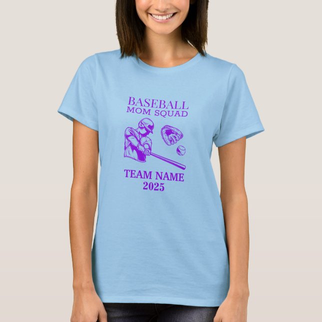 Personalisierte Baseballmutter T-Shirt (Vorderseite)