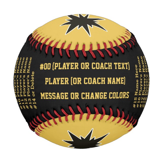 Personalisierte Baseballs für Team, Senioren oder  (Rückseite)