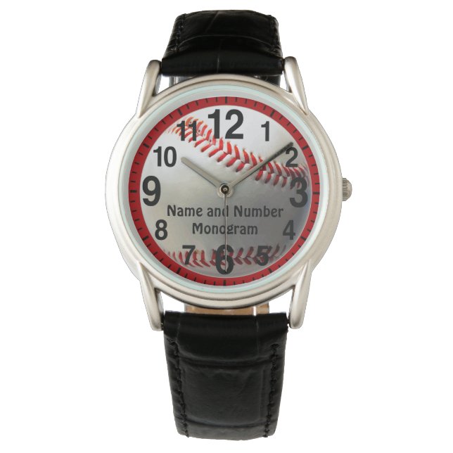 Personalisierte Baseballüberwachung für Männer ode Armbanduhr (Vorderseite)