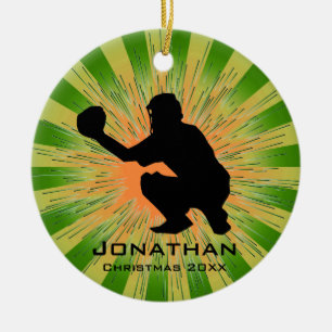 Personalisierte Baseballverzierung Keramik Ornament