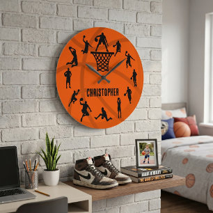 Personalisierte Basketball-Aktion Große Wanduhr