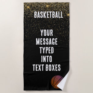 Personalisierte Basketball-, Basketball-Geschenkid Strandtuch