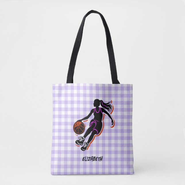 Personalisierte Basketball Girl Tote Tasche (Vorderseite)