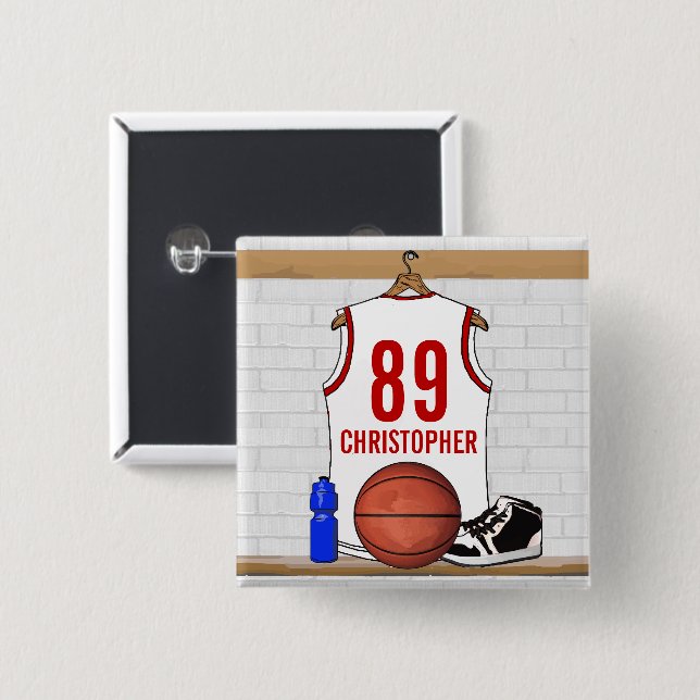 Personalisierte Basketball Jersey Button (Vorne & Hinten)