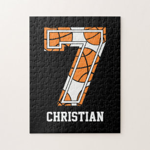 Personalisierte Basketball-Nummer 7 Puzzle