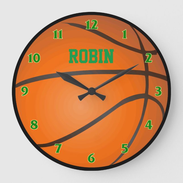 Personalisierte Basketball-Uhr Große Wanduhr (Vorderseite)