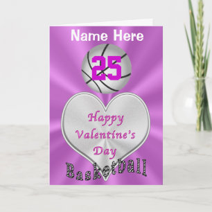 Personalisierte Basketball-Valentinstag-Karten Feiertagskarte