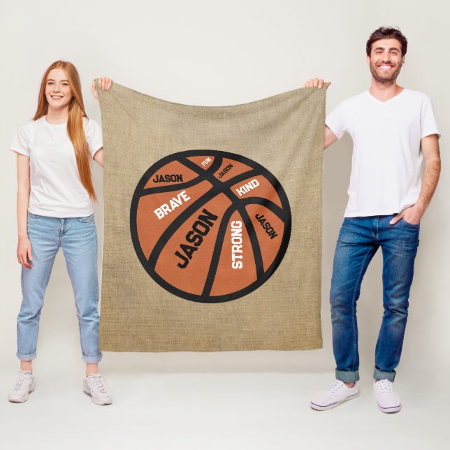 Personalisierte Basketballdecke - Fügen Sie Ihren  Fleecedecke (Beispiel)