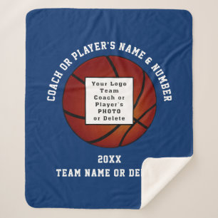 Personalisierte Basketballdecke für Spieler, Train Sherpadecke