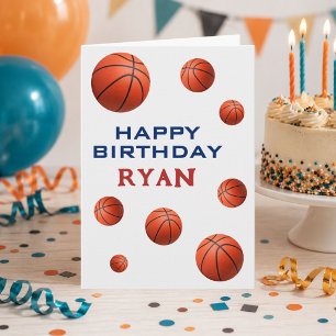 Personalisierte Basketbälle Alles Gute zum Geburts Karte