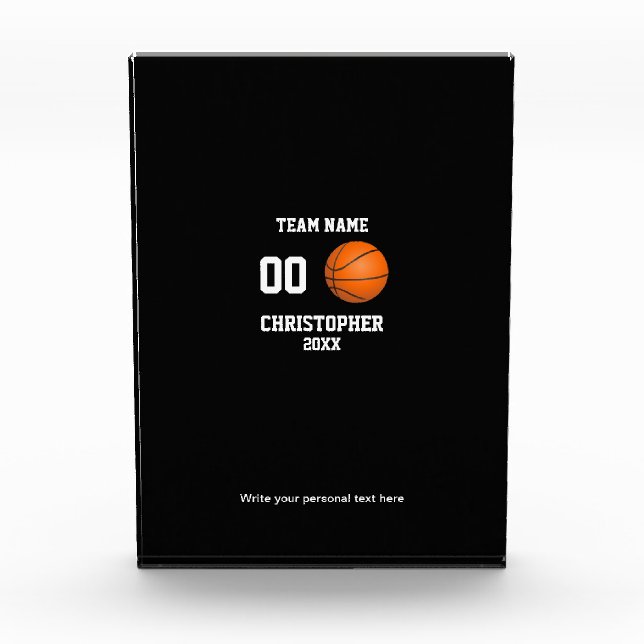 Personalisierte Basketballkollektion Fotoblock (Vorderseite)