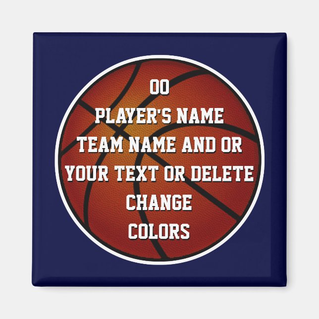 Personalisierte Basketballmagnete, BULK oder Kaufe Magnet (Vorne)