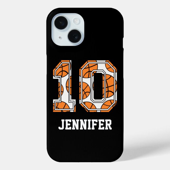 Personalisierte Basketballnummer 10 Case-Mate iPhone Hülle (Rückseite)