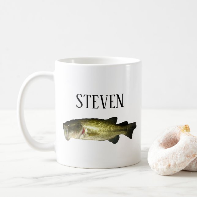 Personalisierte Bass Fish Kaffee Tasse (Mit Donut)