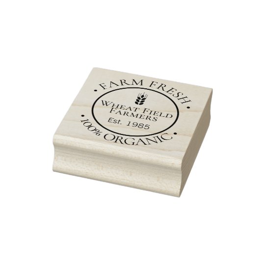 Personalisierte Bauer 100 Bio Lebensmittel Gummistempel Zazzle At