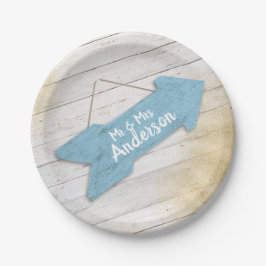 Personalisierte Beach Arrow Hochzeiten Teller