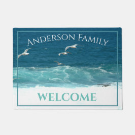 Personalisierte Beach Vibes Ocean Waves Door Mat Fußmatte
