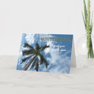 Personalisierte Beach Weihnachtskarte mit Palm Tre Feiertagskarte