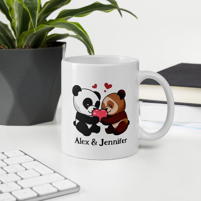 Personalisierte Bear Couple Names Kaffeetasse (Von Creator hochgeladen)
