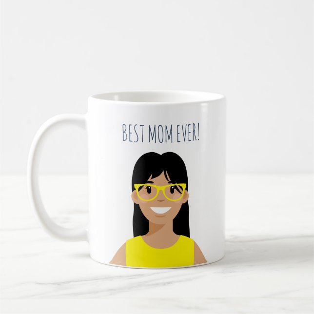 Personalisierte bearbeitbare beste Mama je Kaffeetasse (Links)