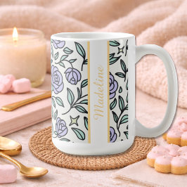 Personalisierte Beauty Beast Garden Rose Lila Kaffeetasse