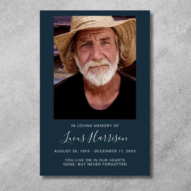 Personalisierte Beerdigung des Lebens Poster (Blue Photo Memorial Poster)