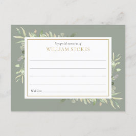 Personalisierte Beerdigung von Grünpflanzen mit Sp Postkarte