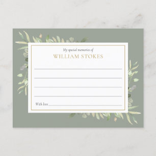 Personalisierte Beerdigung von Grünpflanzen mit Sp Postkarte