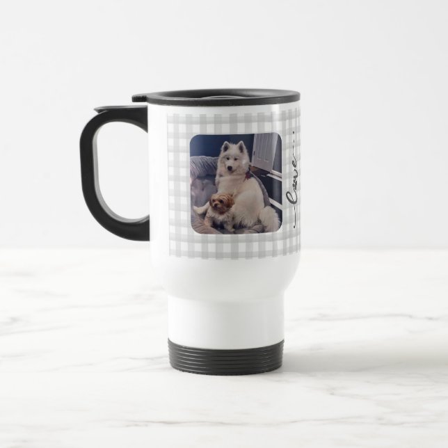 Personalisierte Begleiter Foto Liebe Paw Print Tra Reisebecher (Links)