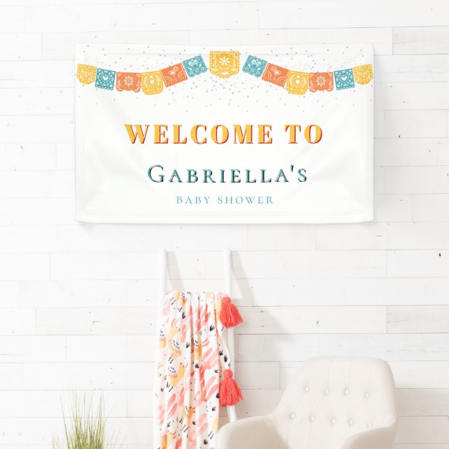 Personalisierte Begrüßung Fiesta Babydusche Banner (Insitu)