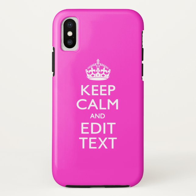 Personalisierte Behalten Ruhe Text auf Hot Pink ha Case-Mate iPhone Hülle (Rückseite)