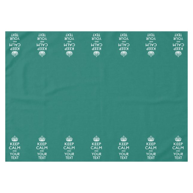 Personalisierte Behalten Ruhe und Ihr Text-Aqua Tischdecke (Vorderseite (Horizontal))