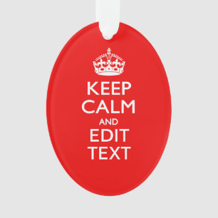 Personalisierte Behalten Ruhe und Ihr Text rot kla Ornament