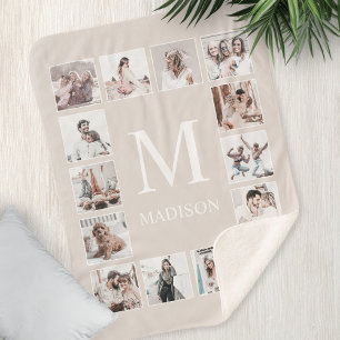 Personalisierte Beige für benutzerdefinierte FotoC Sherpadecke