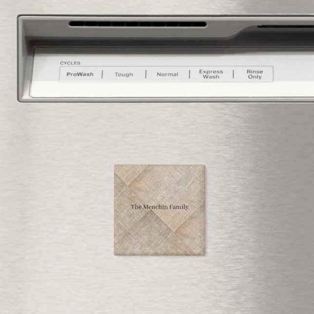 Personalisierte beige Imitate Linen Magnet (In Situ (Geschirrspüler))
