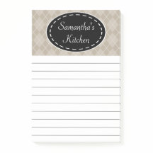 Personalisierte Beige Kitchenette Post It Notes