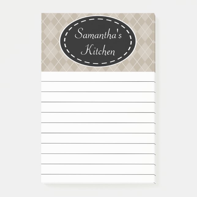 Personalisierte Beige Kitchenette Post It Notes Post-it Klebezettel (Vorderseite)