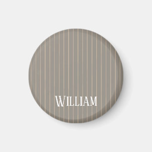 Personalisierte beige Pinstreifen Magnet