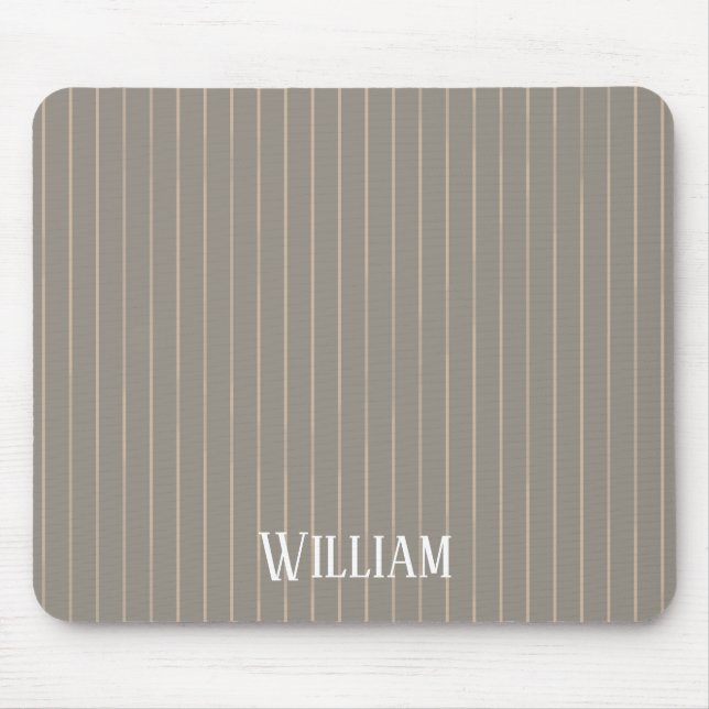 Personalisierte beige Pinstreifen Mousepad (Vorne)