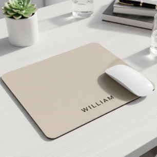 Personalisierte Beige und Monogramm Elegant Cust Mousepad