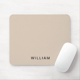 Personalisierte Beige und Monogramm | Elegant Cust Mousepad