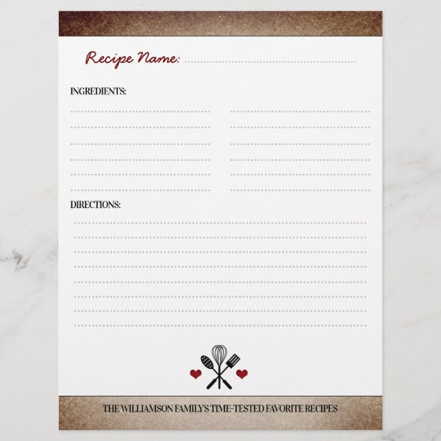 Personalisierte Beilage für Vintages Papier (Vorderseite)