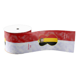 Personalisierte belgische Engel-Braunhaar-Flagge Ripsband