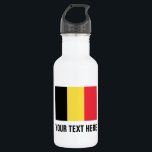 Personalisierte belgische Flasche mit Wasser für B Trinkflasche<br><div class="desc">Personalisierte belgische Flagge Edelstahlflaschen. Spezielle, glänzende Metallflasche in vielen Farben. Ideal für sportliche Teams und Aktivitäten im Freien. Basketball, Baseball, Fußball, Tennis, Fußball, Volleyball, Wandern, Camping, Laufen, Bahn und Feld etc. Personalisieren Sie mit Ihrem eigenen Namen, Jersey-Nummer, Initialen oder Slogan in großen Buchstaben. Coole moderne Typografie. Geeignet für sportliche Männer...</div>
